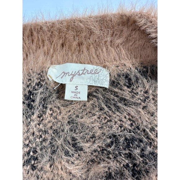Womens Mystree Fuzzy Animal Cheetah Print Pullover Sweater Cozy Soft‎ Size Small - Picture 3 of 16